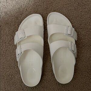 White Birkenstock Rubber Sandals